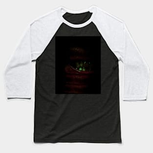 Digital collage and special processing. Bizarre. Mouth, teeth and fleshy parts. Dim, white and dark green on teeth. Baseball T-Shirt